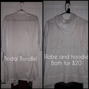 Matching Bridal Robe and Zip up hoodie BUNDLE!